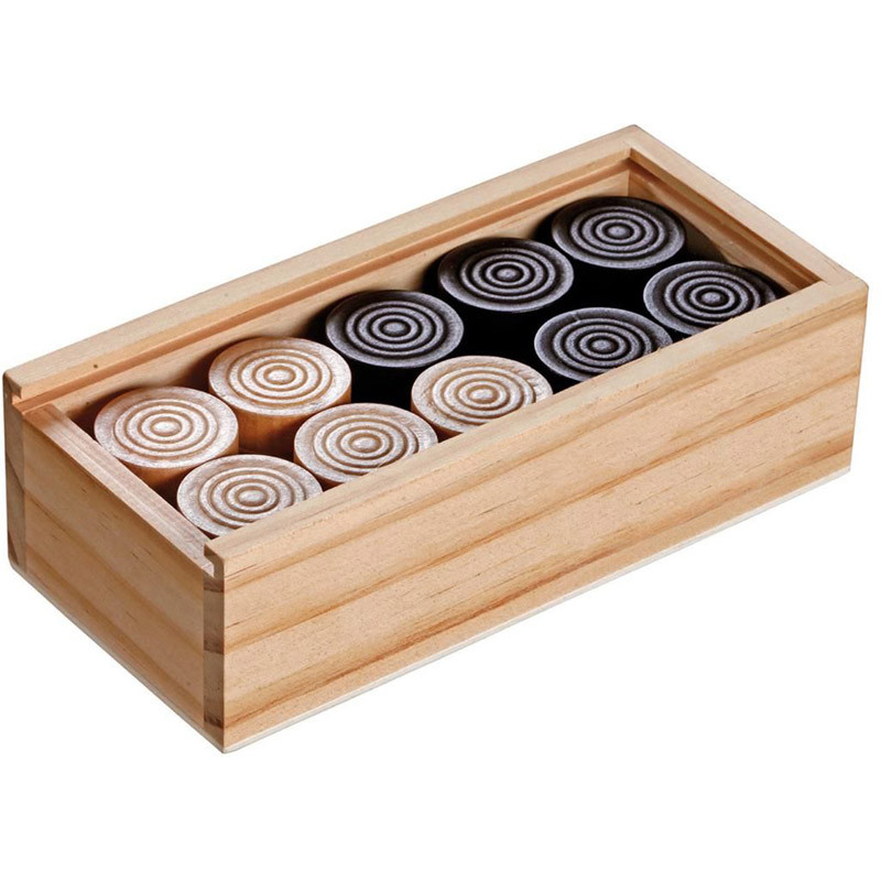 Jeu de pions en bois pour dames françaises