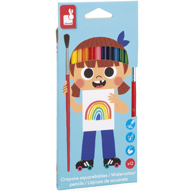 Crayons Aquarellables x12 de chez Janod