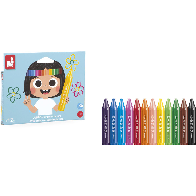 Crayons de cire x12 Jumbo Janod