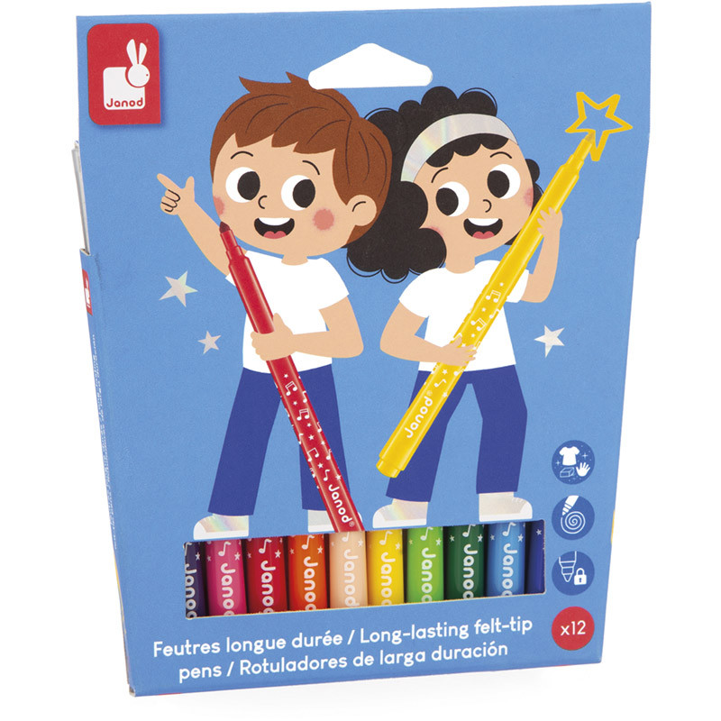 Feutres longues durées x12 jeu Janod