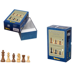 Jeu de pièces d'échecs en bois - roi 70mm - plombées