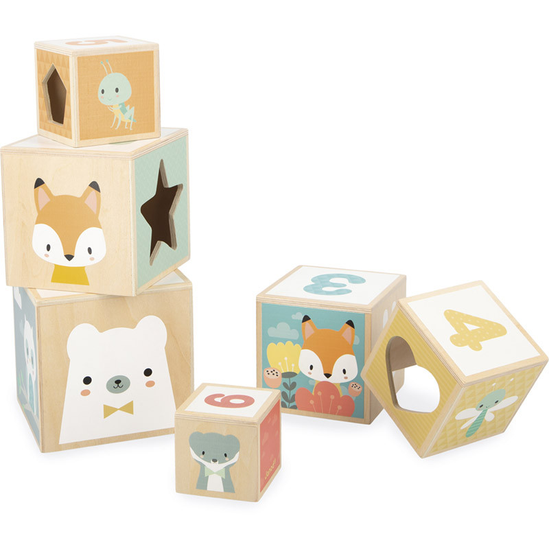 Pyramide de 6 cubes Jouet Bois Janod