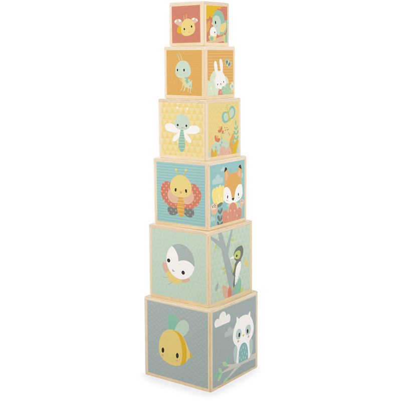 Pyramide de 6 cubes Jouet Bois Janod