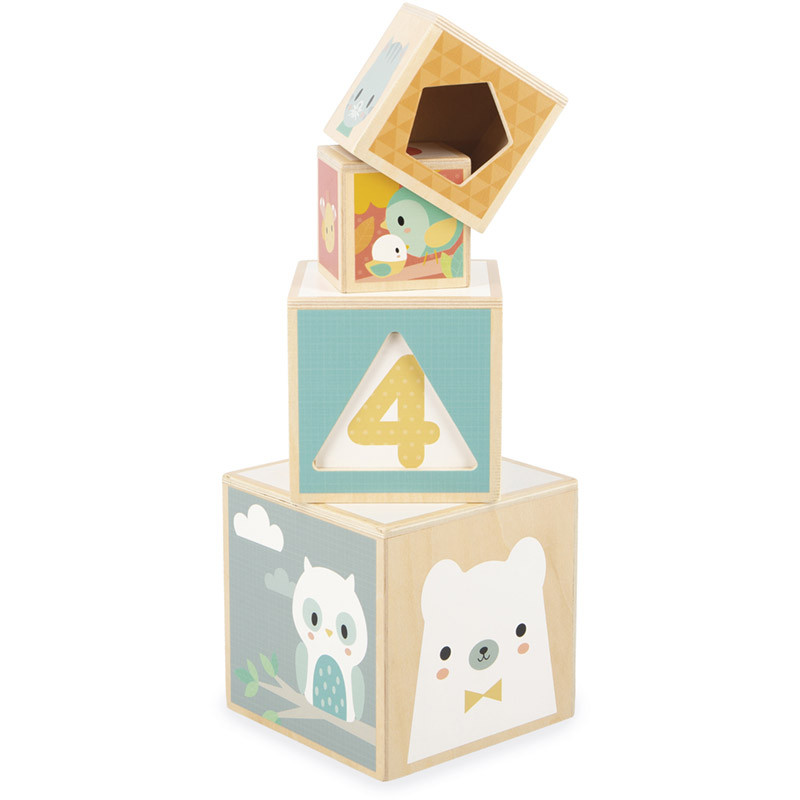 Pyramide de 6 cubes Jouet Bois Janod