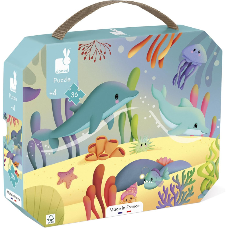 Puzzle Frise des Animaux Marins 36 pièces en carton Janod