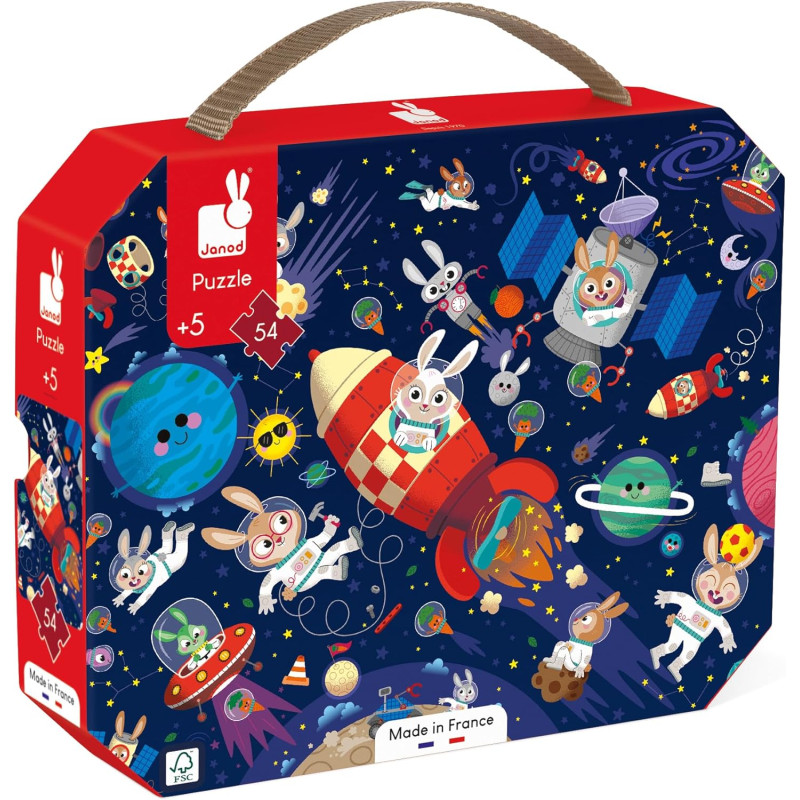 Puzzle Fusée 54 pièces en carton Janod