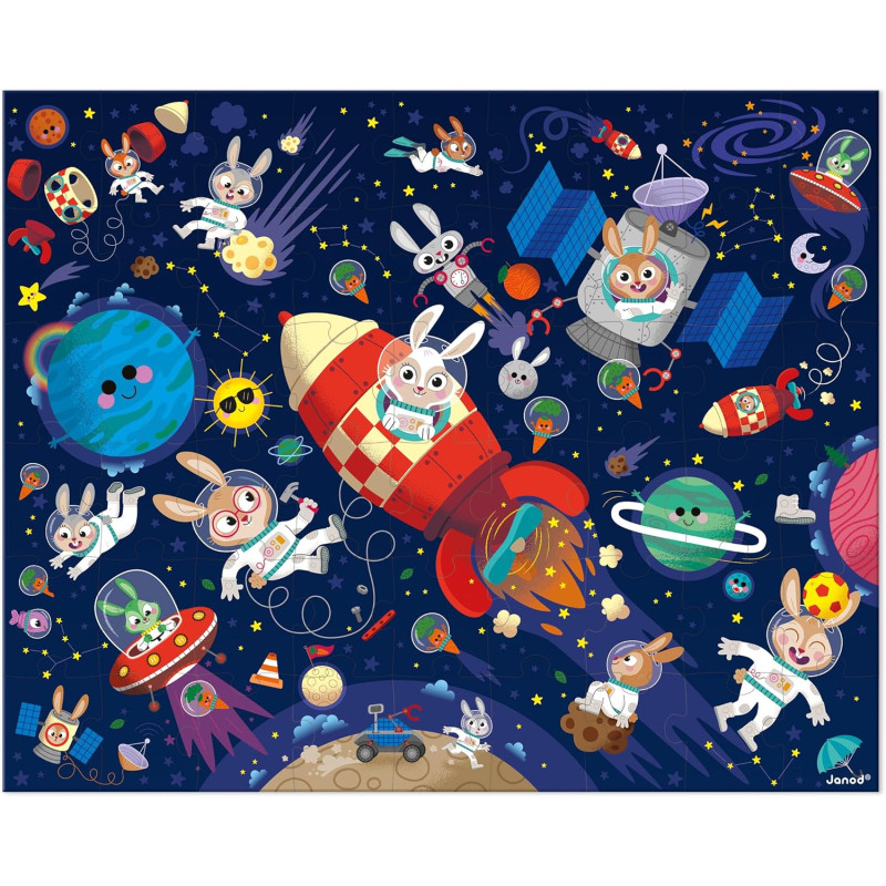 Puzzle Fusée 54 pièces en carton Janod