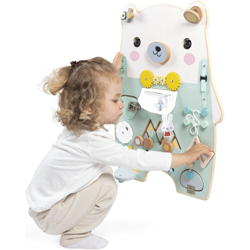 Tableau d'activités Ourson en bois Janod
