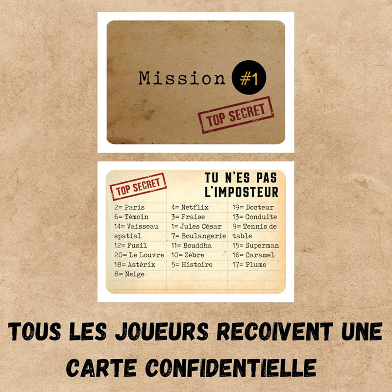 L'imposteur jeu de Bluff de chez Gigamic