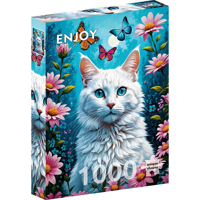 Puzzle 1000 pièces Enjoy Chat Blanc