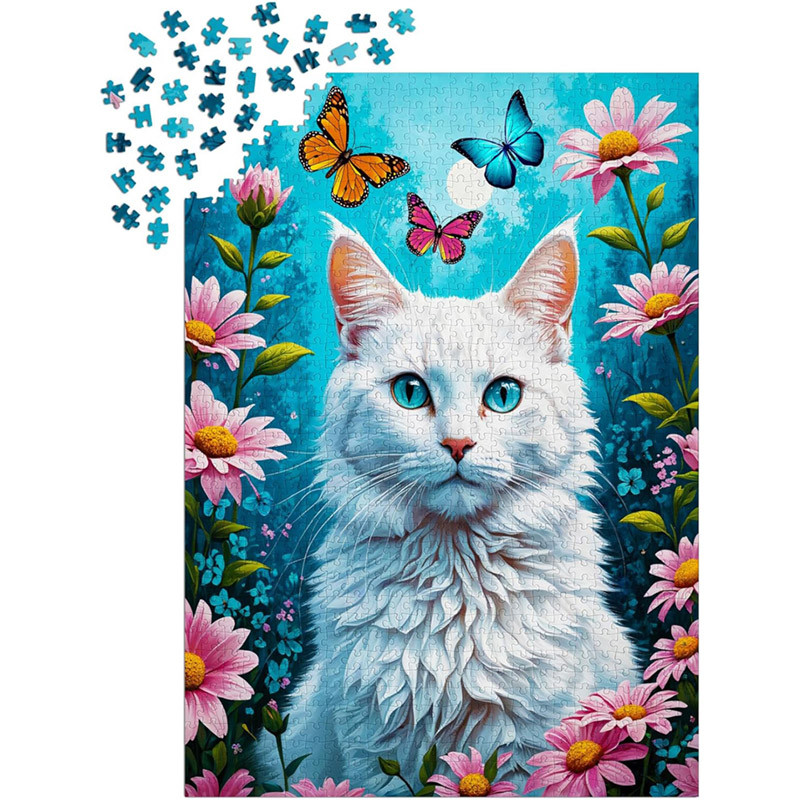Puzzle 1000 pièces Enjoy Chat Blanc