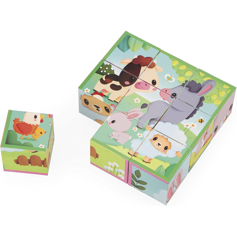 9 Cubes Animaux De La Ferme - JANOD