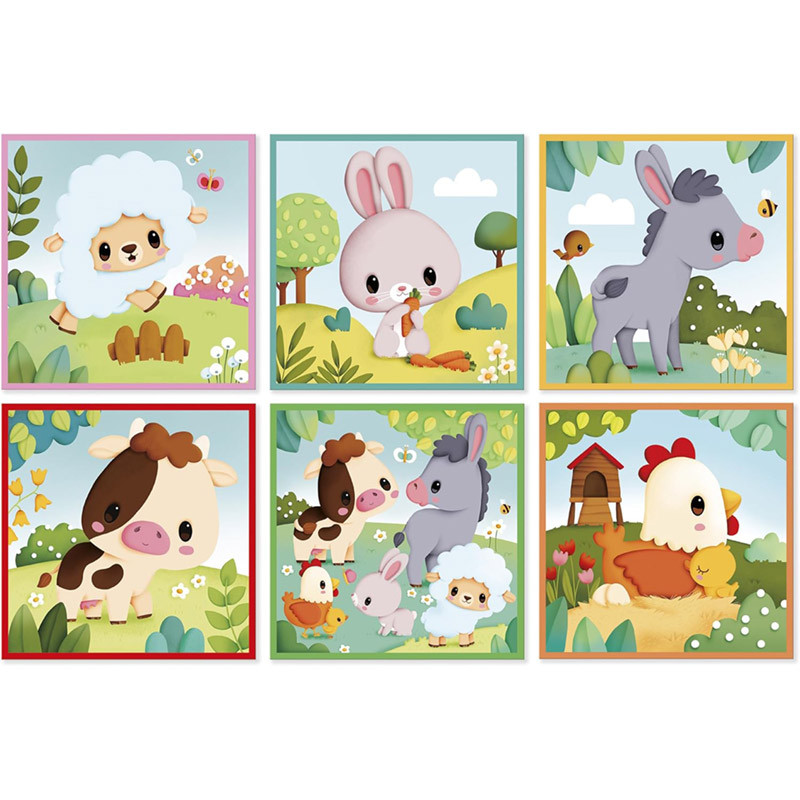 9 Cubes Animaux De La Ferme - JANOD