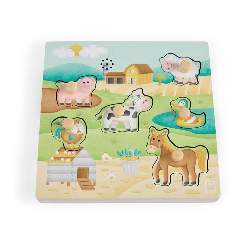 Puzzle musical encastrement en bois La Ferme