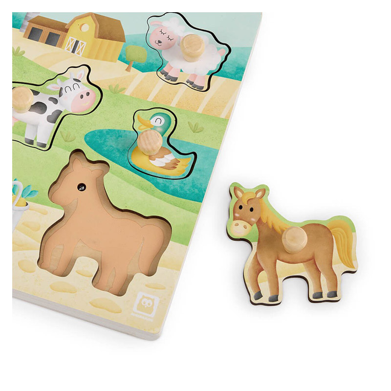 Puzzle musical encastrement en bois La Ferme