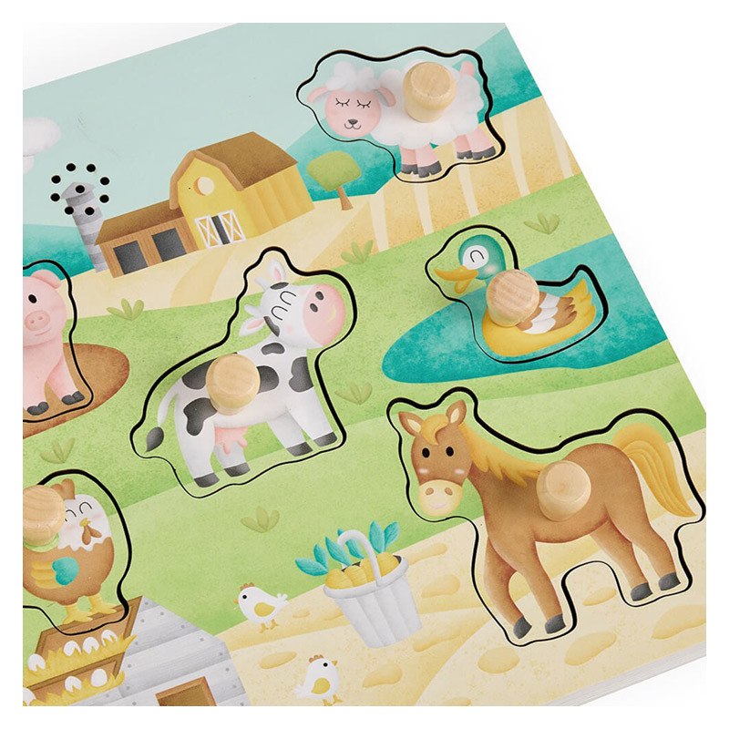 Puzzle musical encastrement en bois La Ferme