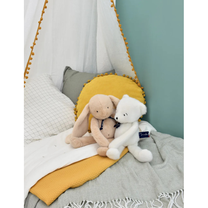 Peluche Lapin Méloé Beige - 37 cm - Fabriqué en France
