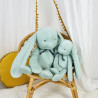 Peluche Lapin Méloé Vert sauge - 37 cm - Fabriqué en France