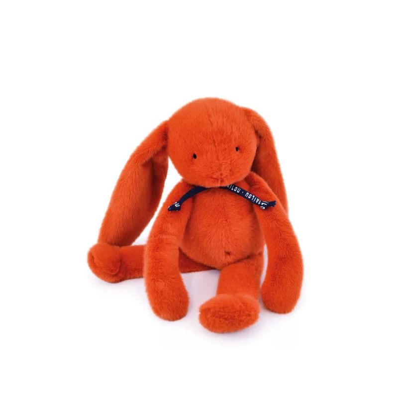 Peluche Lapin Méloé Potiron - 37 cm - Fabriqué en France