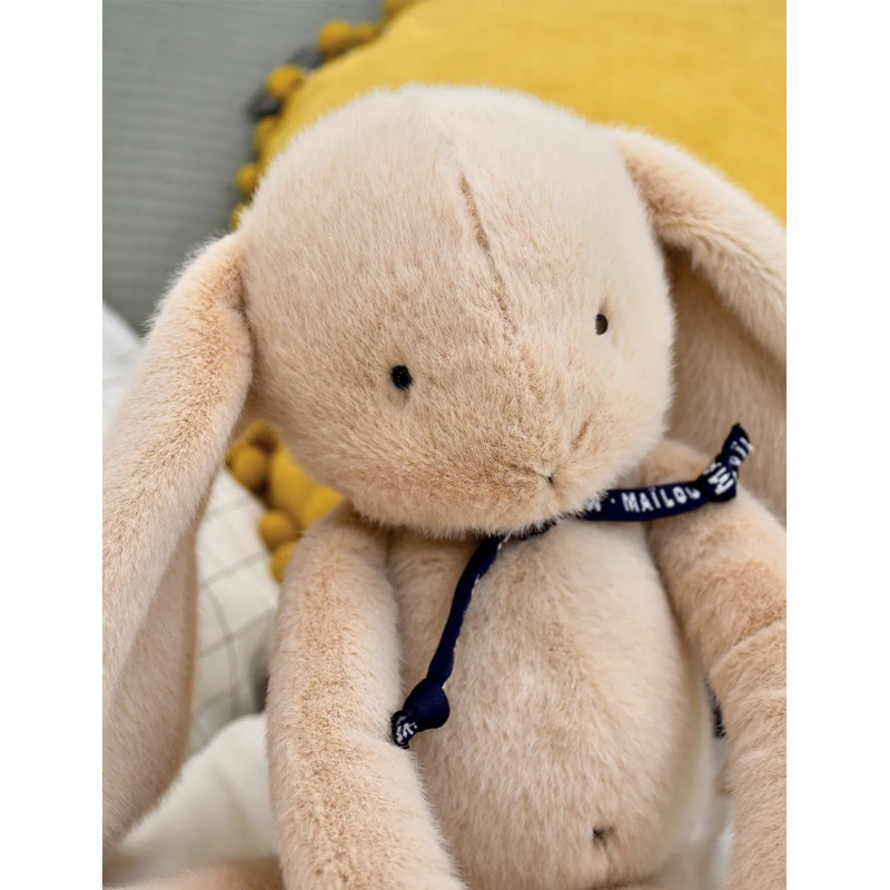 Peluche Lapin Méloé Beige - 37 cm - Fabriqué en France