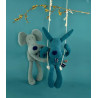 Grigrine - Sourie verte Les POP- 40 cm - Peluche fabriquée en France