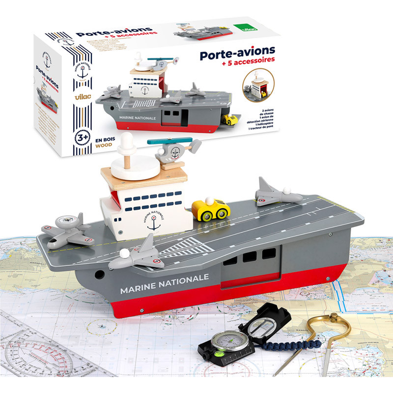 Porte-avions + accessoires Marine Nationale Vilac