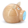 Tirelire Cochon bois naturel bleu Vilac