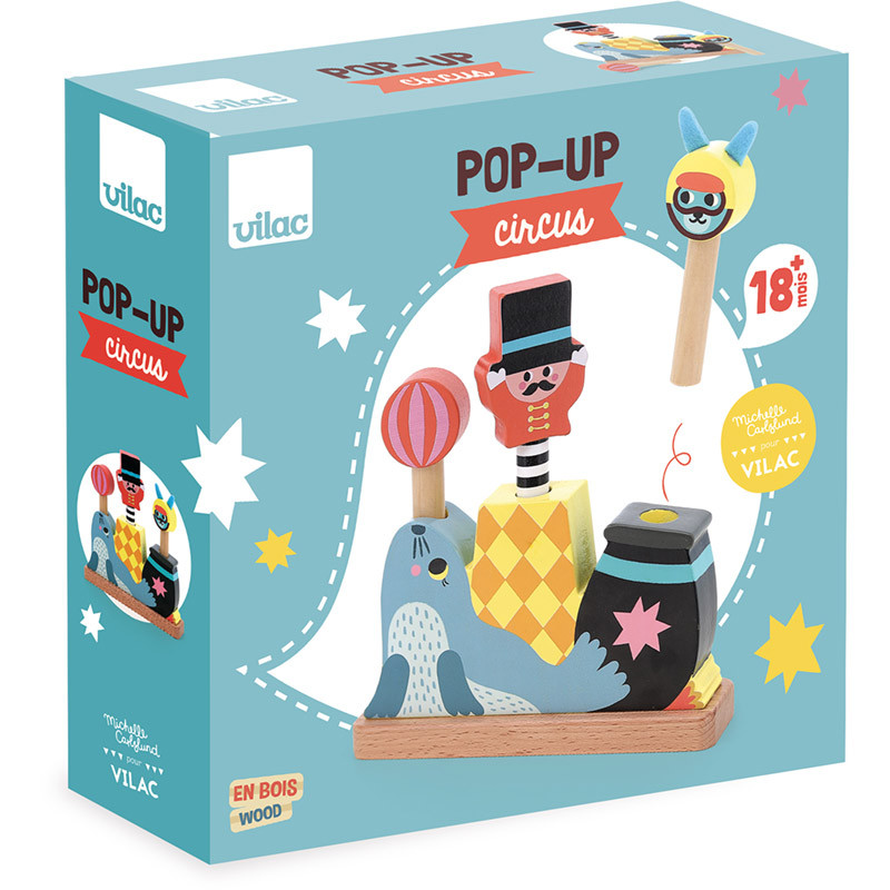 Pop up circus Michelle Carlslund - jeu d'éveil en bois - Vilac