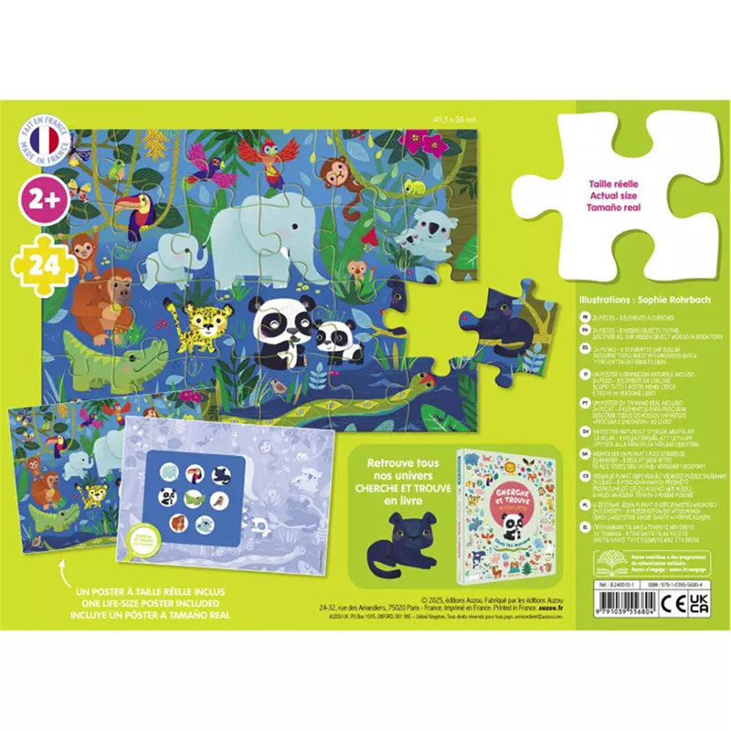 Puzzle 24 pièces cherche et trouve des tout-petits Animaux