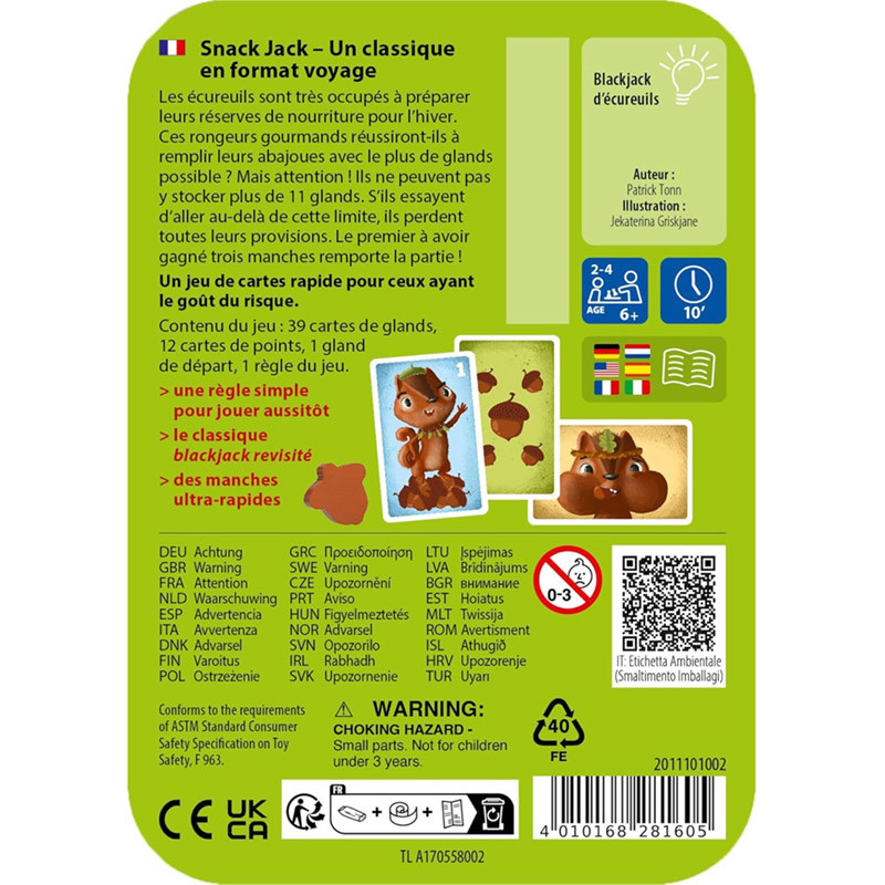 Snack Jack Jeu de Cartes Haba dès 6 ans
