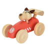 Voiture de course en bois avec pilote