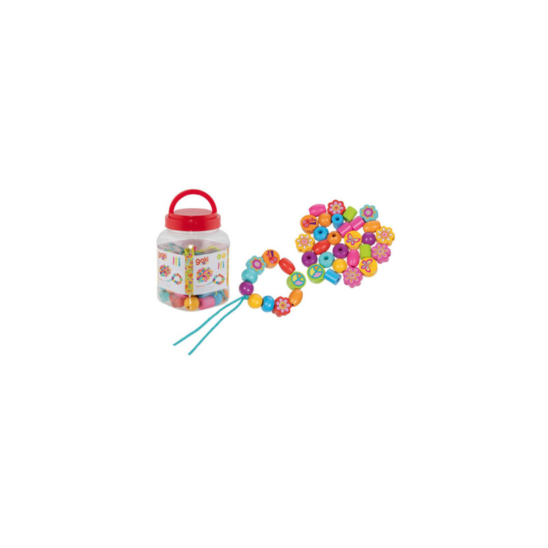 Kit de 41 Perles en Bois – Collection "Peace & Love"