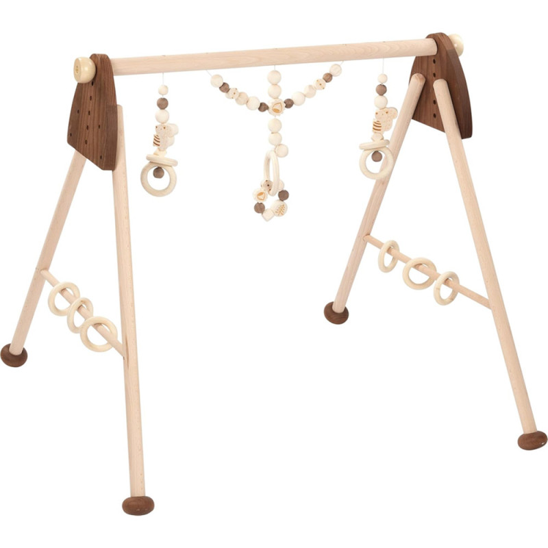 Portique d'activités en bois pour bébé Ecureuil