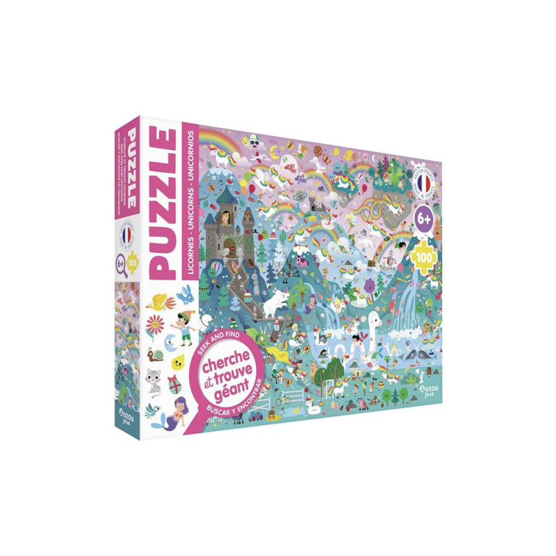 Puzzle 100 pièces cherche et trouve les Licornes