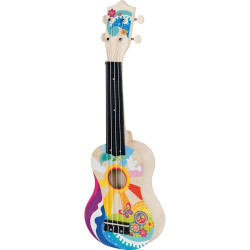 Ukulélé Flower Power jouet musical en bois