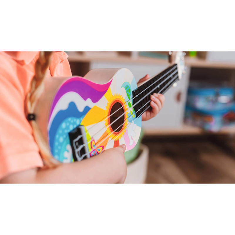 Ukulélé Flower Power jouet musical en bois