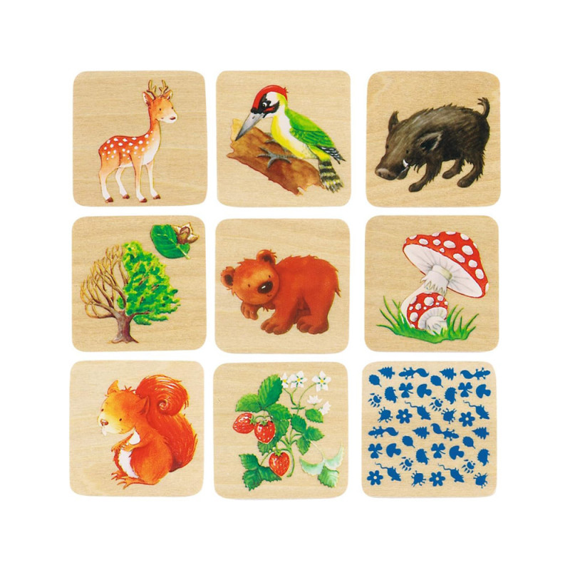 Mémo La Vie dans la Forêt - jeu de mémory en bois