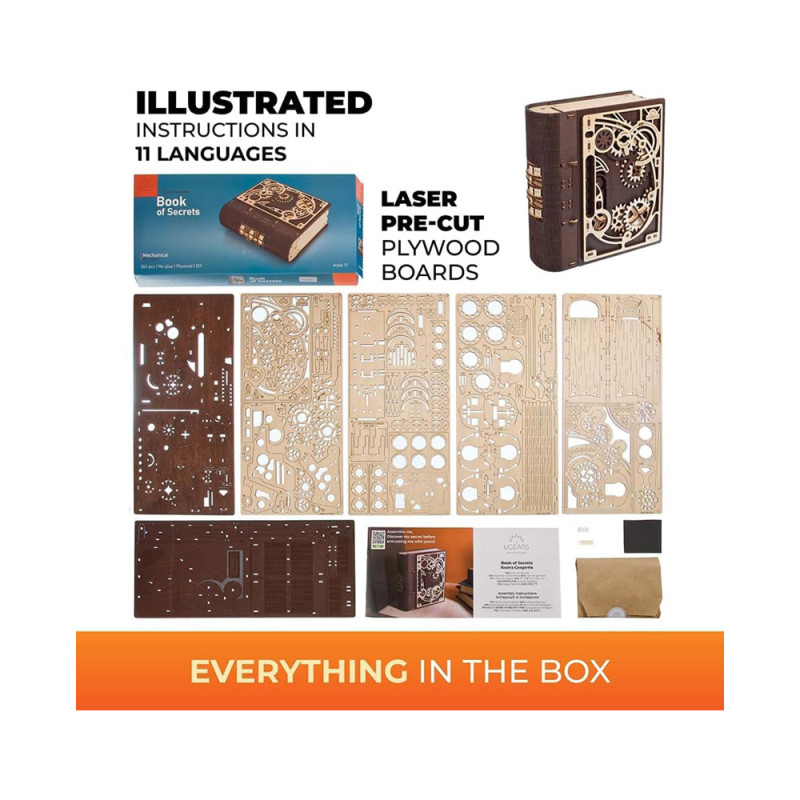 Livre des Secrets 3D en Bois – Maquette Mécanique UGEARS – Cadeau Original