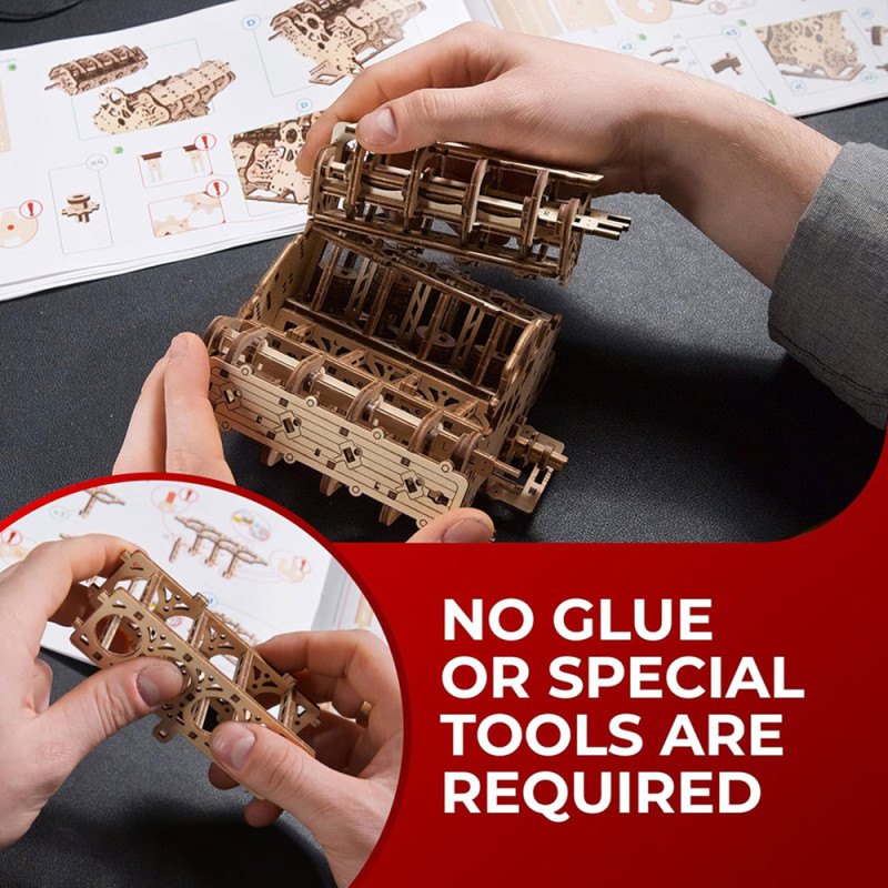 Maquette 3D Moteur V8 avec mouvements Ugears