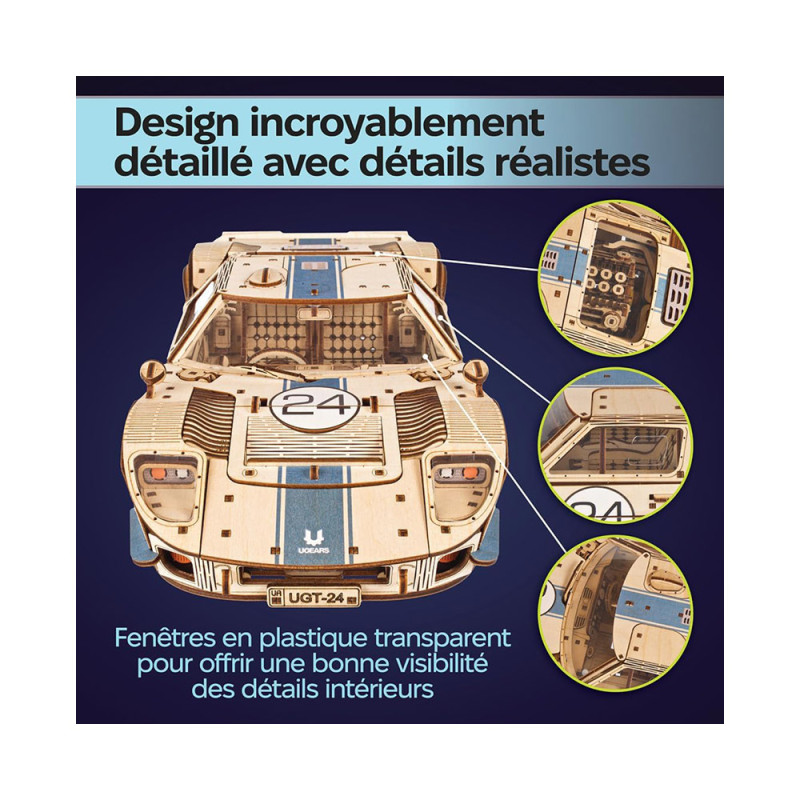 Maquette mécanique en bois UGT-24 Voiture d'endurance Ugears