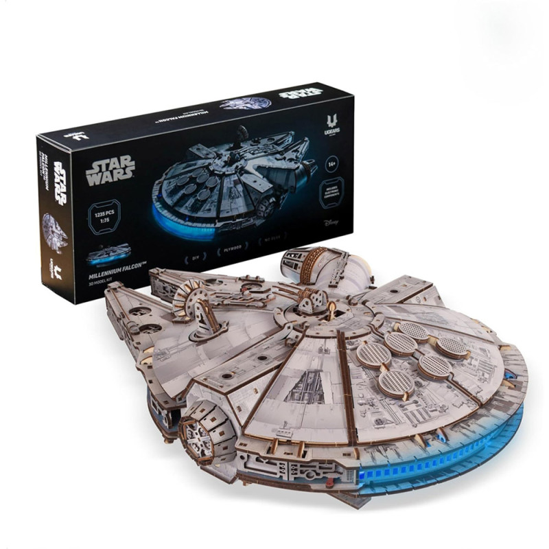 Faucon Millennium Star Wars – Maquette en Bois UGEARS – Puzzle 3D à Monter – Boissellerie.fr