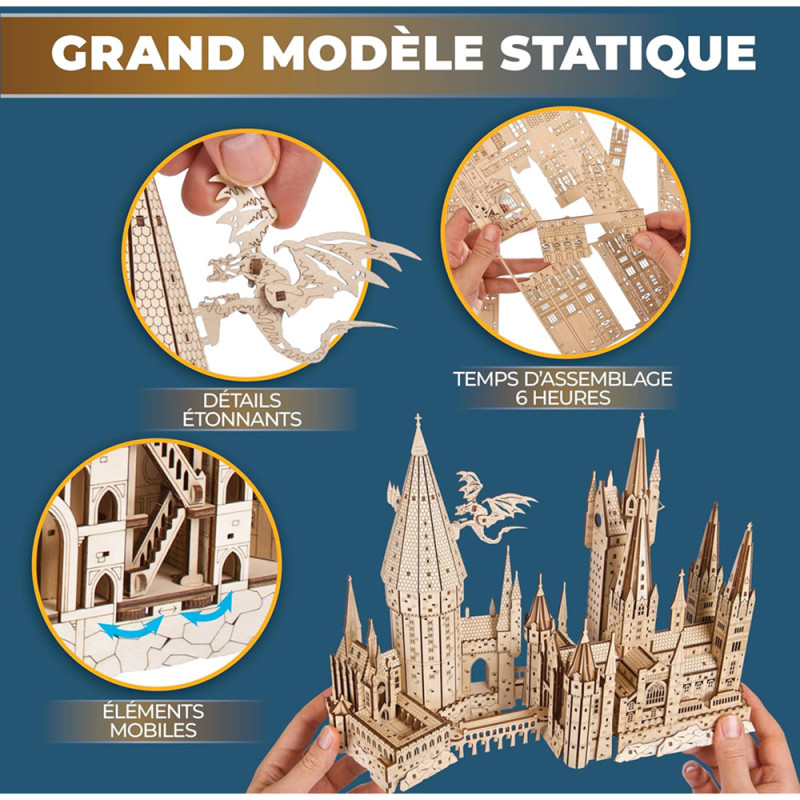 Château de Poudlard Harry Potter – Maquette 3D en Bois UGEARS – Kit à Monter – Boissellerie.fr