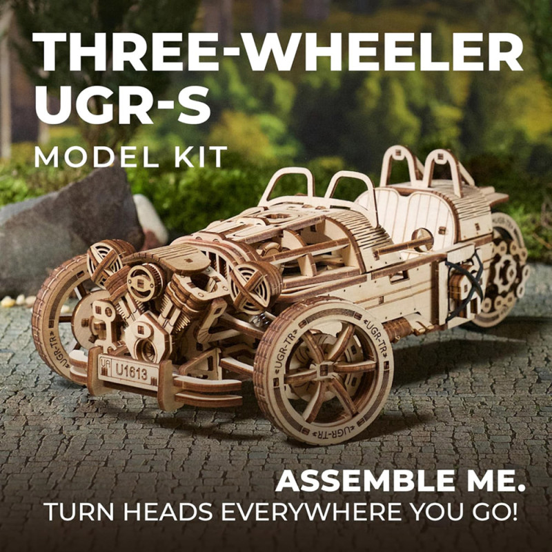 Voiture de Sport « Souris Rapide » – Puzzle 3D en Bois UGEARS – Kit Mécanique à Monter – Boissellerie.fr