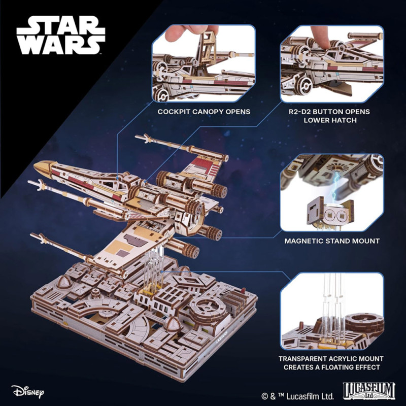 X-Wing Starfighter Star Wars – Maquette en Bois UGEARS – Puzzle 3D à Monter – Boissellerie.fr