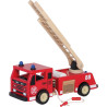 Camion de Pompier Bois Grande Échelle Double – Jouet Solide & Éducatif – Dès 3 Ans – Boissellerie.fr