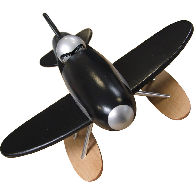 Hydravion noir véhicule de collection - jouet bois Vilac - Fabriqué en France