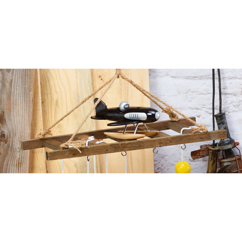 Hydravion noir véhicule de collection - jouet bois Vilac - Fabriqué en France