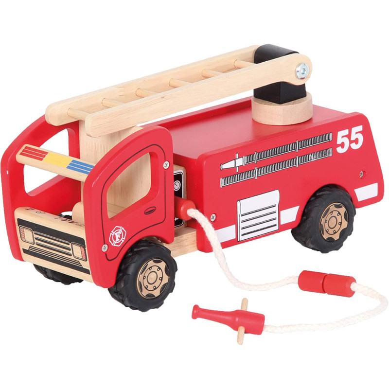 Camion de Pompier en Bois Solide – Jouet Éducatif & Durable – Dès 3 Ans – Boissellerie.fr