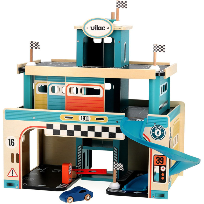 Garage vintage - un jouet en bois Vilac