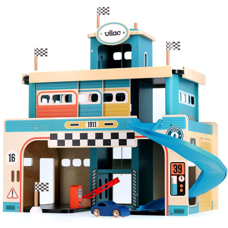 Garage vintage - un jouet en bois Vilac